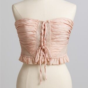 Free People Blush Lace-Up Bandeau